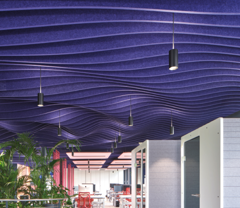 Square Radiant Baffle - Die Heiz-/ Kühldecke mit Akustikbaffeln